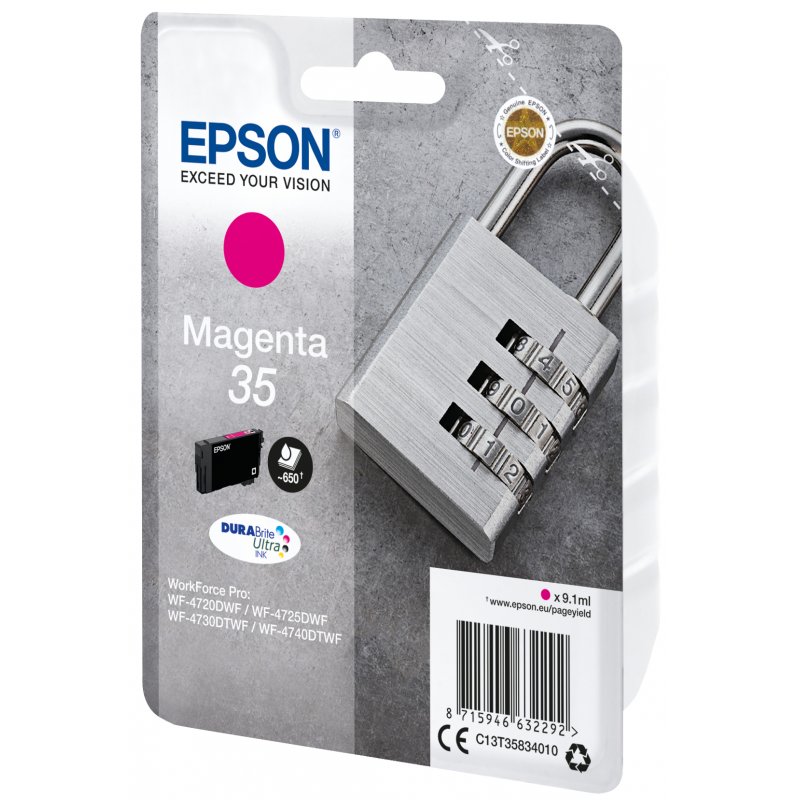 SINGLEPACK MAGENTA 35 PADLOCK