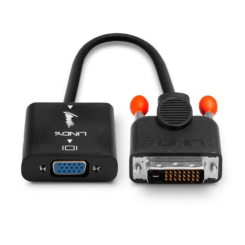 Lindy 38189 câble vidéo et adaptateur 0,1 m DVI-D VGA (D-Sub) Noir
