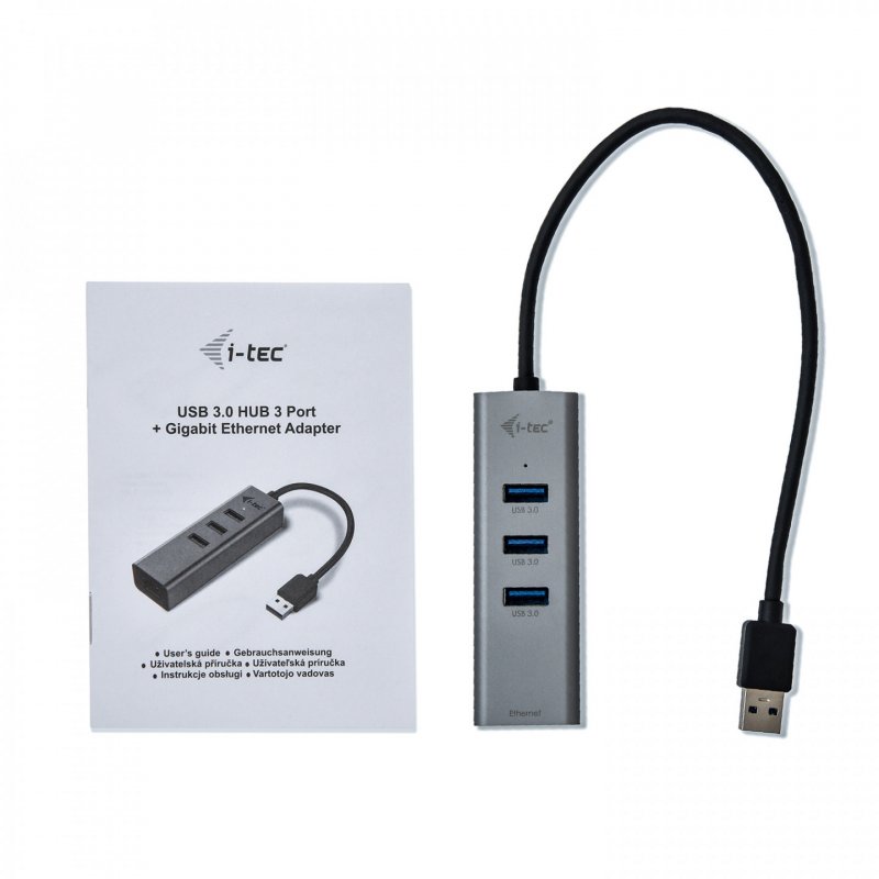 I-TEC USB 3.0 METAL HUB + GLAN METAL 3-PORT HUB WITH GLAN ADAP.