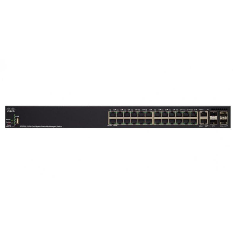 Cisco SG350X-24MP Géré L3 Gigabit Ethernet (10/100/1000) Connexion Ethernet, supportant l'alimentation via ce port (Po