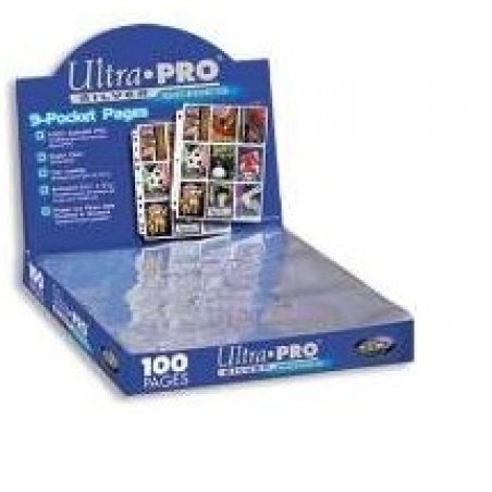 ULTRA PRO - 9-Card Pages Silver '3 Hole' - Display 100 Pces