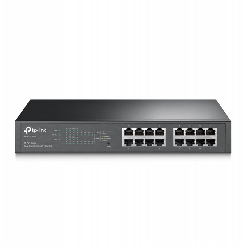 TP-Link TL-SG1016PE Géré L2 Gigabit Ethernet (10/100/1000) Connexion Ethernet, supportant l'alimentation via ce port (