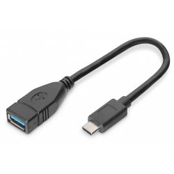 DIGITUS Câble adaptateur USB 3.0, USB-C - USB-A, 0,15 m