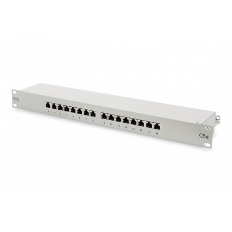 DIGITUS Panneau de brassage 19" Cat.5e, 16 x ports RJ45, 1 U