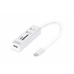 Digitus USB Type-C™ OTG 3-Port HUB + Card Reader