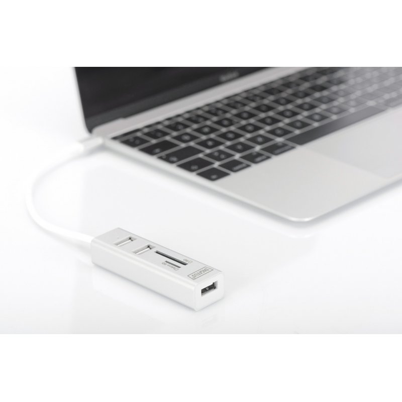 Digitus Concentrateur à 3 ports OTG USB Type-C™ + lecteur de carte