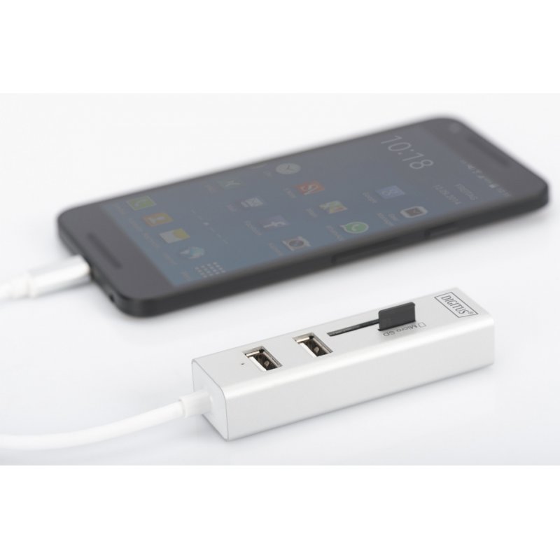 Digitus USB Type-C™ OTG 3-Port HUB + Card Reader
