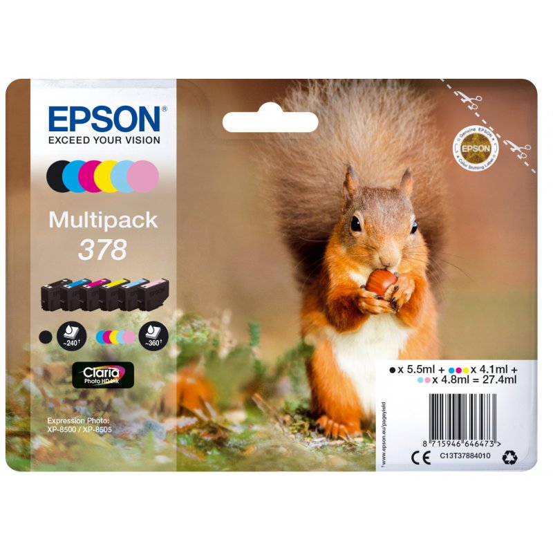 MULTIPACK 6-FARBIG 378 SQUIRREL CLARA PHOTO HD INK