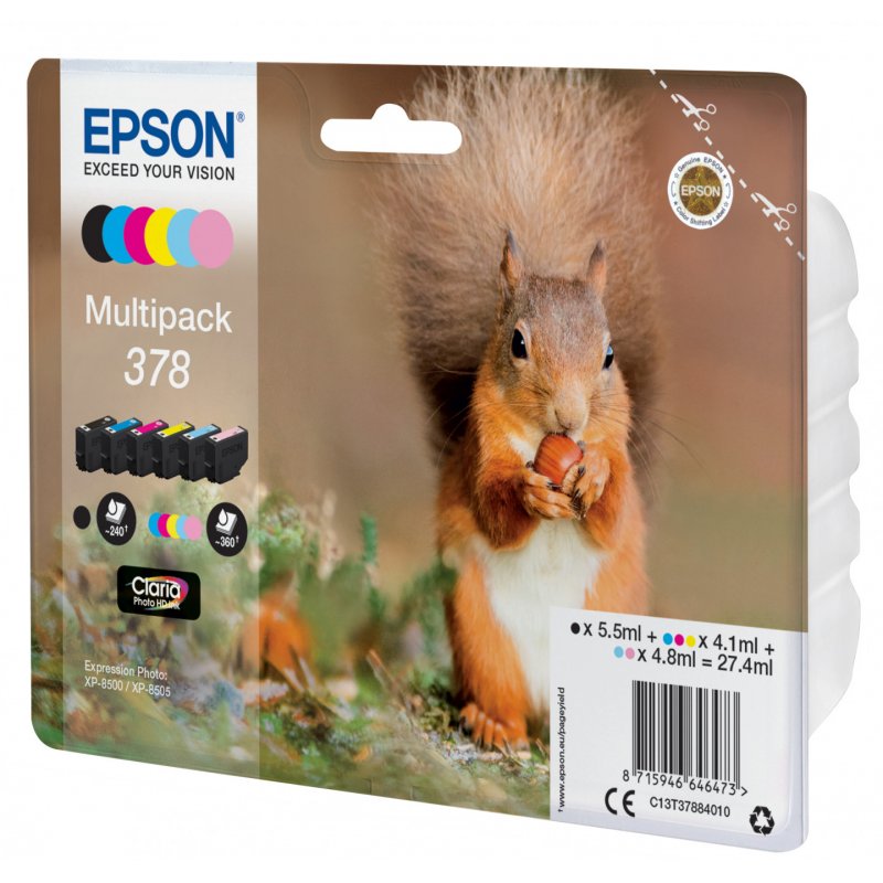 MULTIPACK 6-FARBIG 378 SQUIRREL CLARA PHOTO HD INK