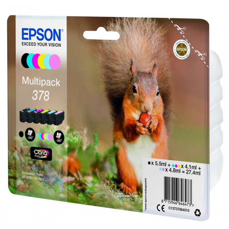 MULTIPACK 6-FARBIG 378 SQUIRREL CLARA PHOTO HD INK
