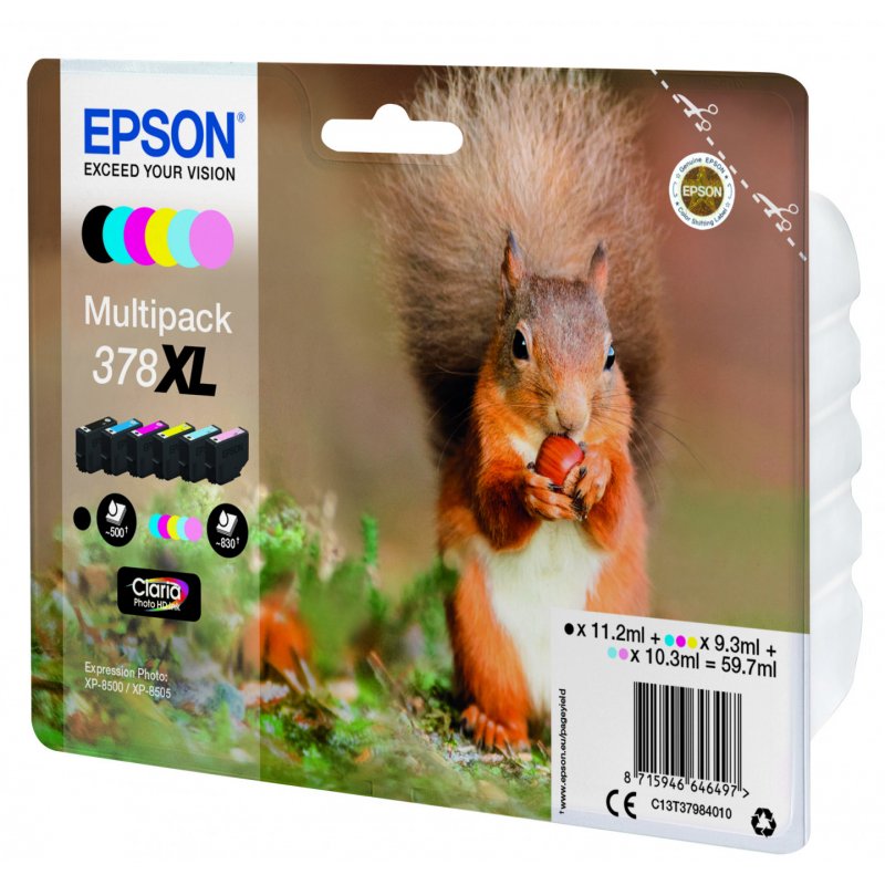 MULTIPACK 6-FARBIG 378XL SQUIRREL CLARA PHOTO HD INK