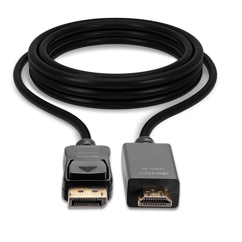 Lindy 36924 câble vidéo et adaptateur 5 m DisplayPort HDMI Type A (Standard) Noir