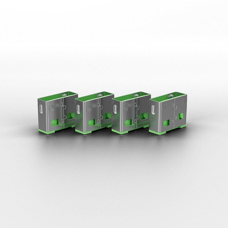 Lindy 40461 bloqueur de port USB Type-A Vert Acrylonitrile-Butadiène-Styrène (ABS) 10 pièce(s)
