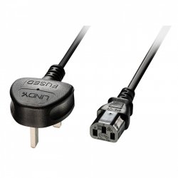 LINDY compatible 2m IEC mains lead UK