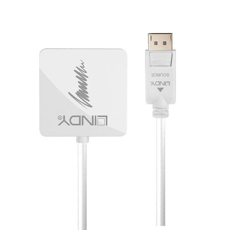 Lindy 41028 câble vidéo et adaptateur DisplayPort DVI-D + VGA (D-Sub) + HDMI Noir
