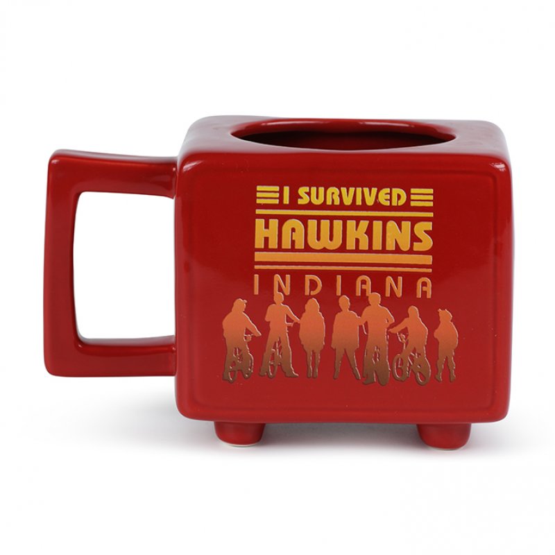 Pyramid International Stranger Things (I Survived Hawkins) Tasse Noir, Rouge, Jaune