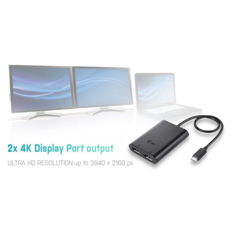 I-TEC USB C to Dual DisplayPort VideoAdapter 2xDisplayPort 4K Ultra HD