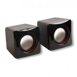 MINI SPEAKERS 2 X 2W RMS 120W PMPO POWERED BY USB BLACK