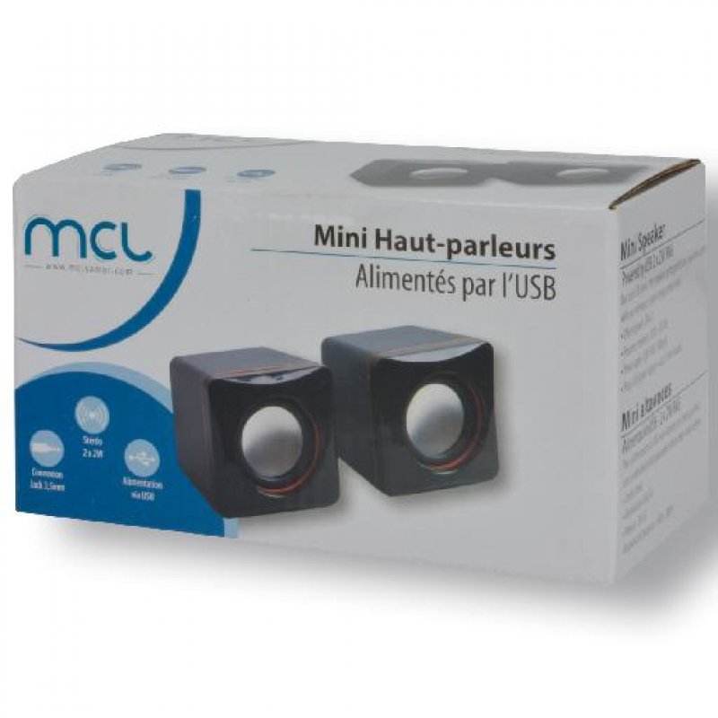 MINI SPEAKERS 2 X 2W RMS 120W PMPO POWERED BY USB BLACK
