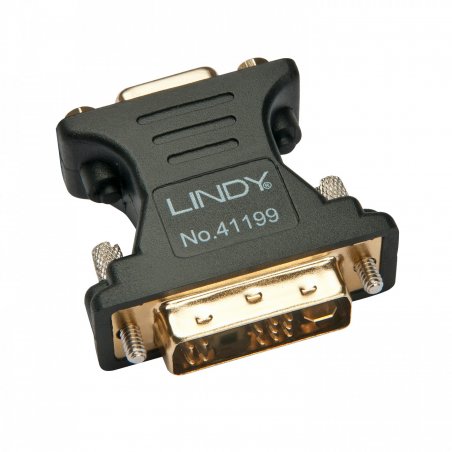 Lindy 41199 changeur de genre de câble VGA DVI-I Noir, Or