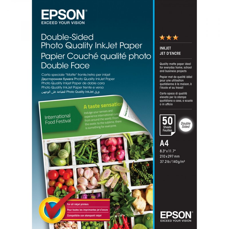 PHOTO QUALITY INKJET PAPER DOUBLE-SIDED - A4 - 50 SHEETS