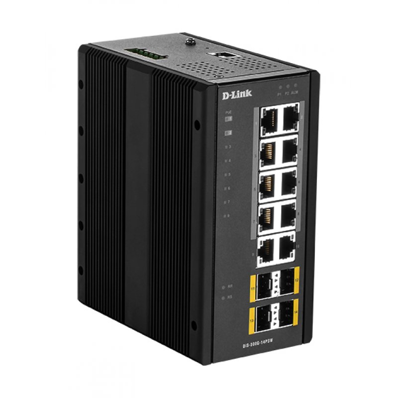 D-Link DIS‑300G‑14PSW Géré L2 Gigabit Ethernet (10/100/1000) Connexion Ethernet, supportant l'alimentation via ce 