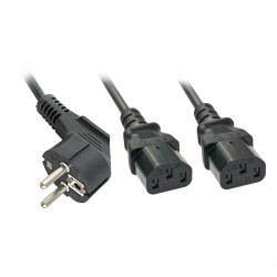 LINDY compatible 2m Schuko to 2x IEC C13 Y-Cable