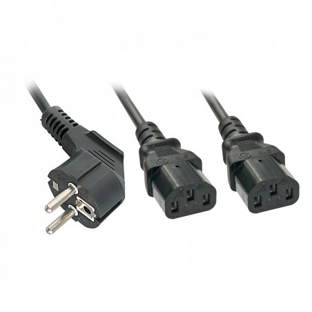 LINDY compatible 2m Schuko to 2x IEC C13 Y-Cable