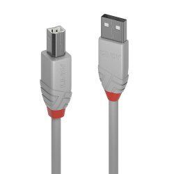 Lindy 36681 câble USB 0,5 m USB 2.0 USB A USB B Gris