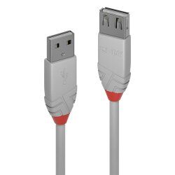 Lindy 36713 câble USB 2 m USB 2.0 USB A Gris