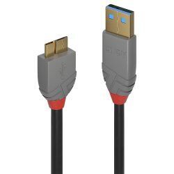 Lindy 2m USB 3.2 Type A to Micro-B Cable, Anthra Line