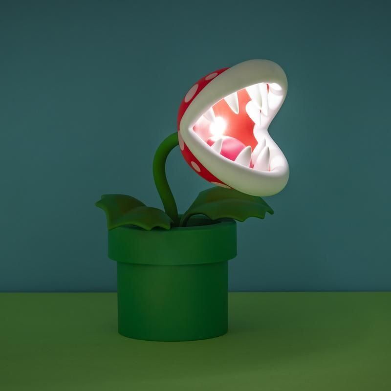Paladone Piranha Plant Posable Lamp BDP lampe de table LED Vert, Rouge, Blanc