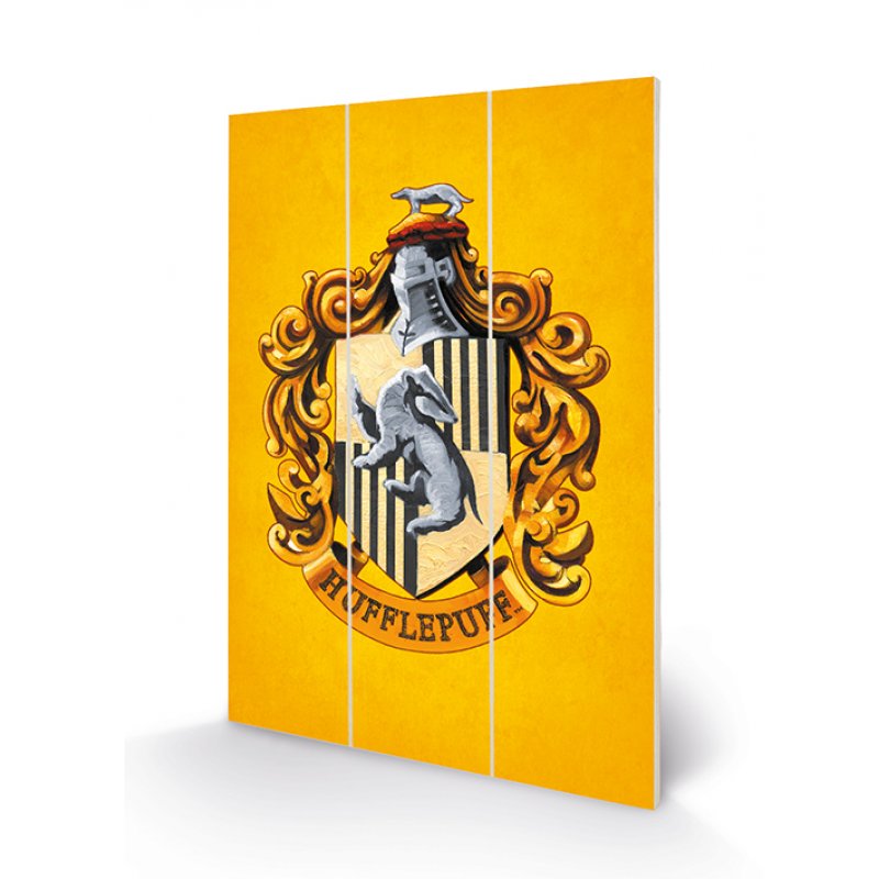 HARRY POTTER - Hufflepuff Crest - Impression sur bois 20x29.5