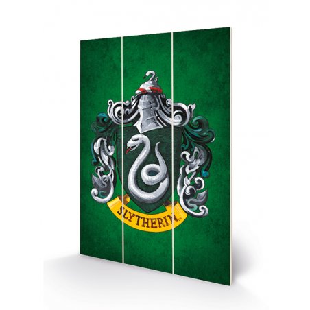 HARRY POTTER - Slytherin Crest - Impression sur bois 20x29.5
