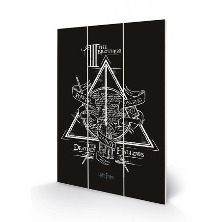 HARRY POTTER - Deathly Hallows - Impression sur bois 20x29.5