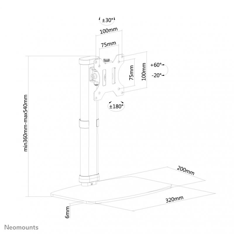 Neomounts by Newstar monitor arm desk mount