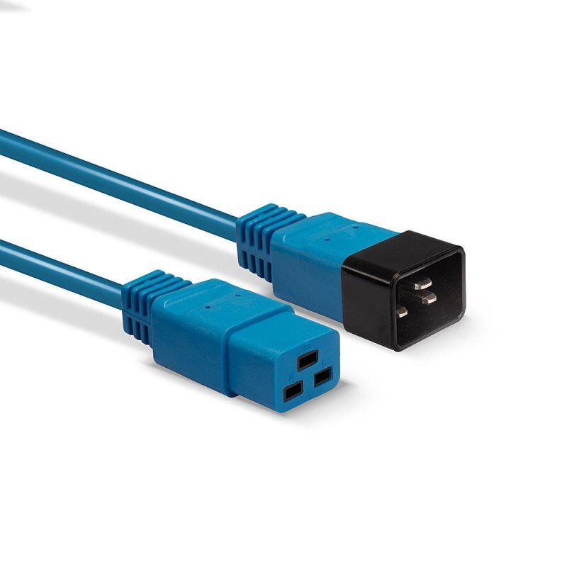 LINDY compatible 2m IEC C19 to C20 Cable blue