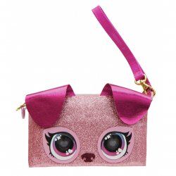 Purse Pets , Keepin’ It Clutch Dazzling Diva Puppy Pet Toy and Wristlet Purse with Light up Rainbow Eyes, Kids Toys fo