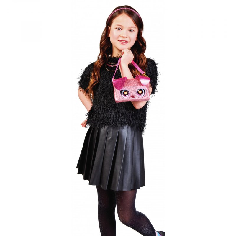 Purse Pets , Keepin' It Clutch Dazzling Diva, Chiot et pochette à lanière avec yeux arc-en-ciel lumineux, jouets pour 