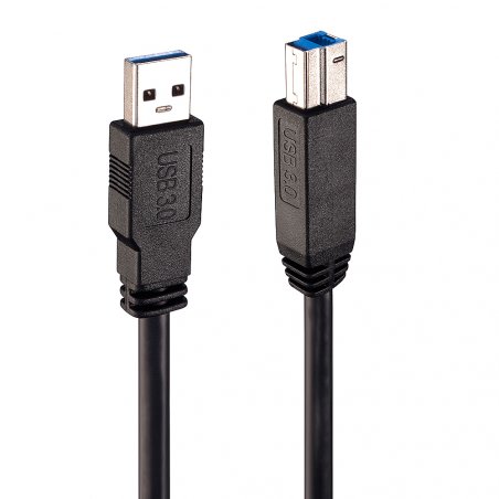 Lindy 43098 câble USB 10 m USB 3.2 Gen 1 (3.1 Gen 1) USB A USB B Noir