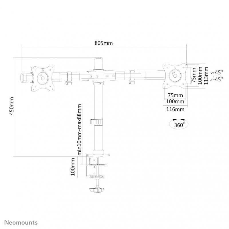Neomounts by Newstar support moniteur de bureau