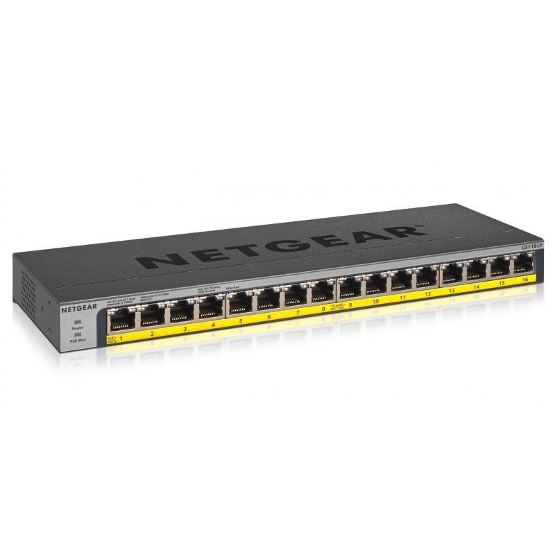 NETGEAR GS116LP Non-géré Gigabit Ethernet (10/100/1000) Connexion Ethernet, supportant l'alimentation via ce port (PoE
