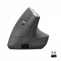 Logitech MX Vertical - Maus - USB, Bluetooth, 2.4 GHz - Graphite