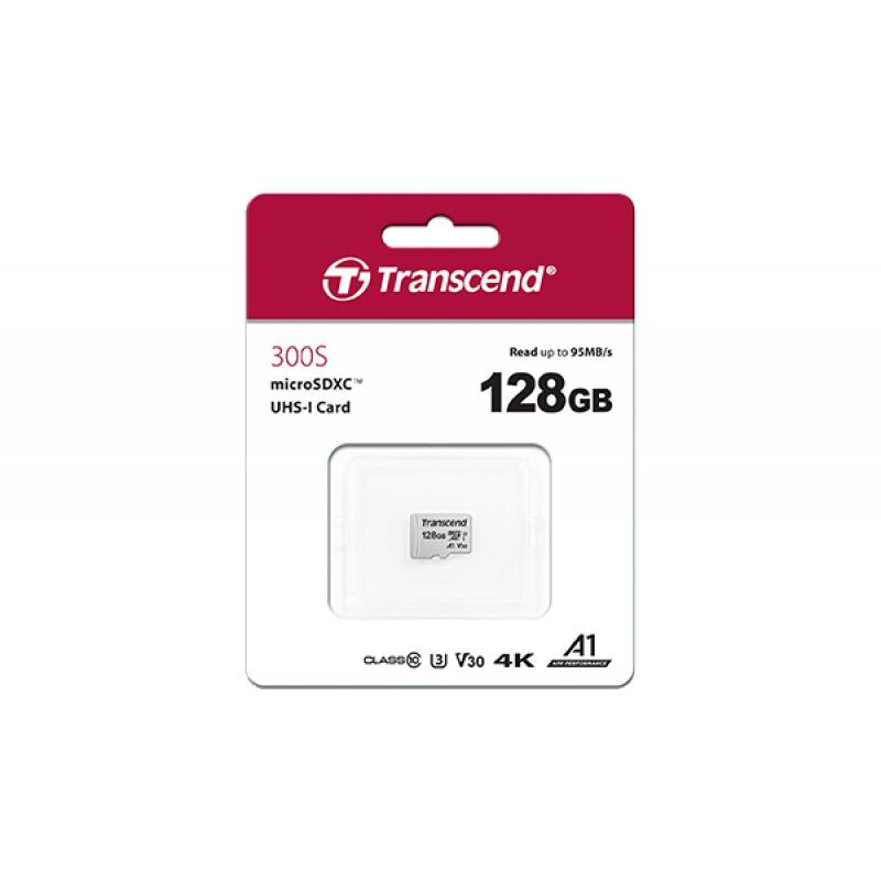 Transcend TS128GUSD300S-A mémoire flash 128 Go MicroSDXC NAND Classe 10