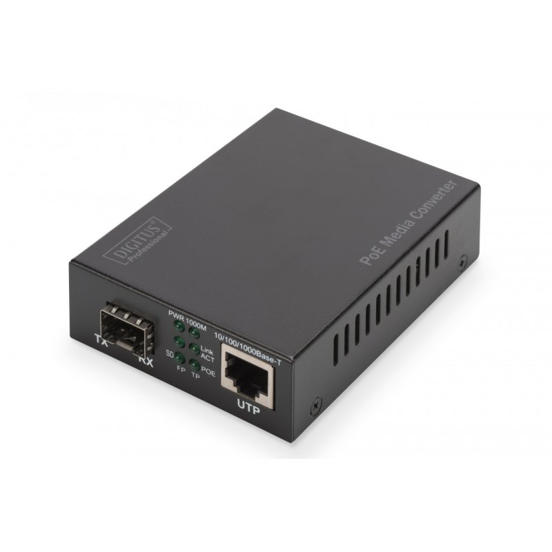 Digitus Convertisseurs de médias Gigabit PoE, RJ45 / SFP, PSE