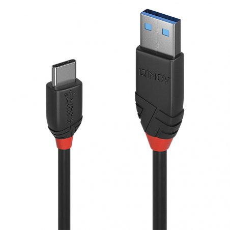LINDY compatible 0.5m USB 3.1 C/A Cable 3A Black