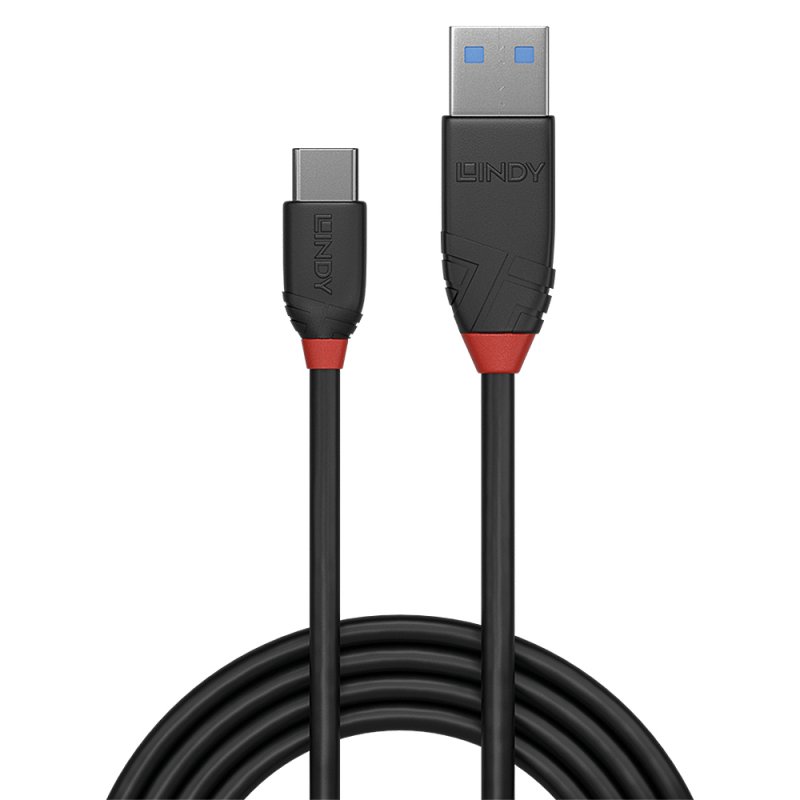 LINDY compatible 0.5m USB 3.1 C/A Cable 3A Black
