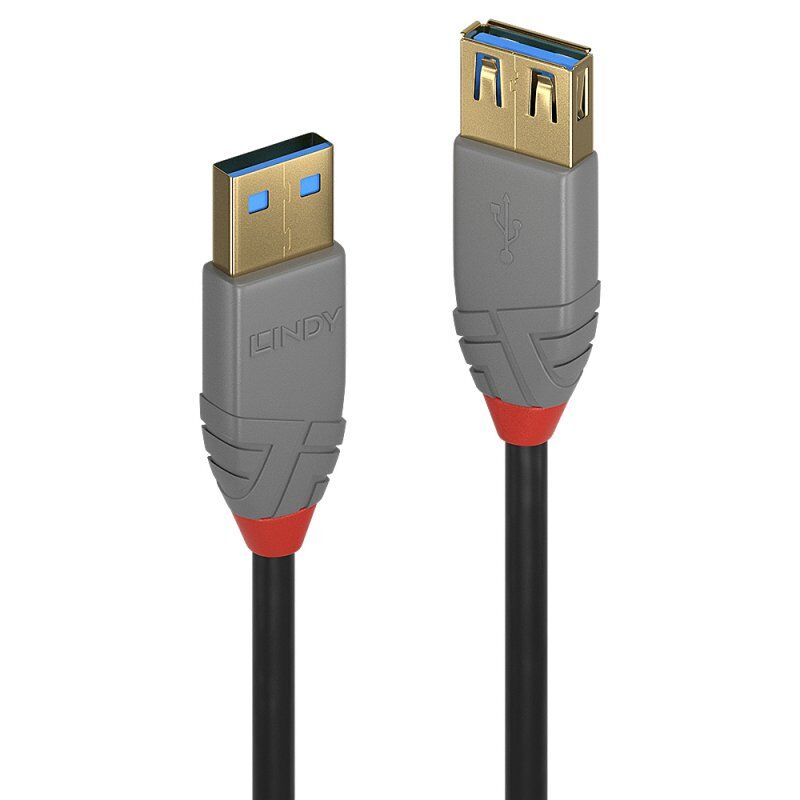 LINDY compatible 0.5m USB 3.0 A m/f Cable Anthra