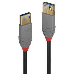 LINDY compatible 1m USB 3.0 A m/f Cable Anthra
