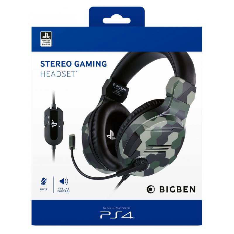 Official Playstation Gaming Headset V3 Camo for PS4 - Bigben